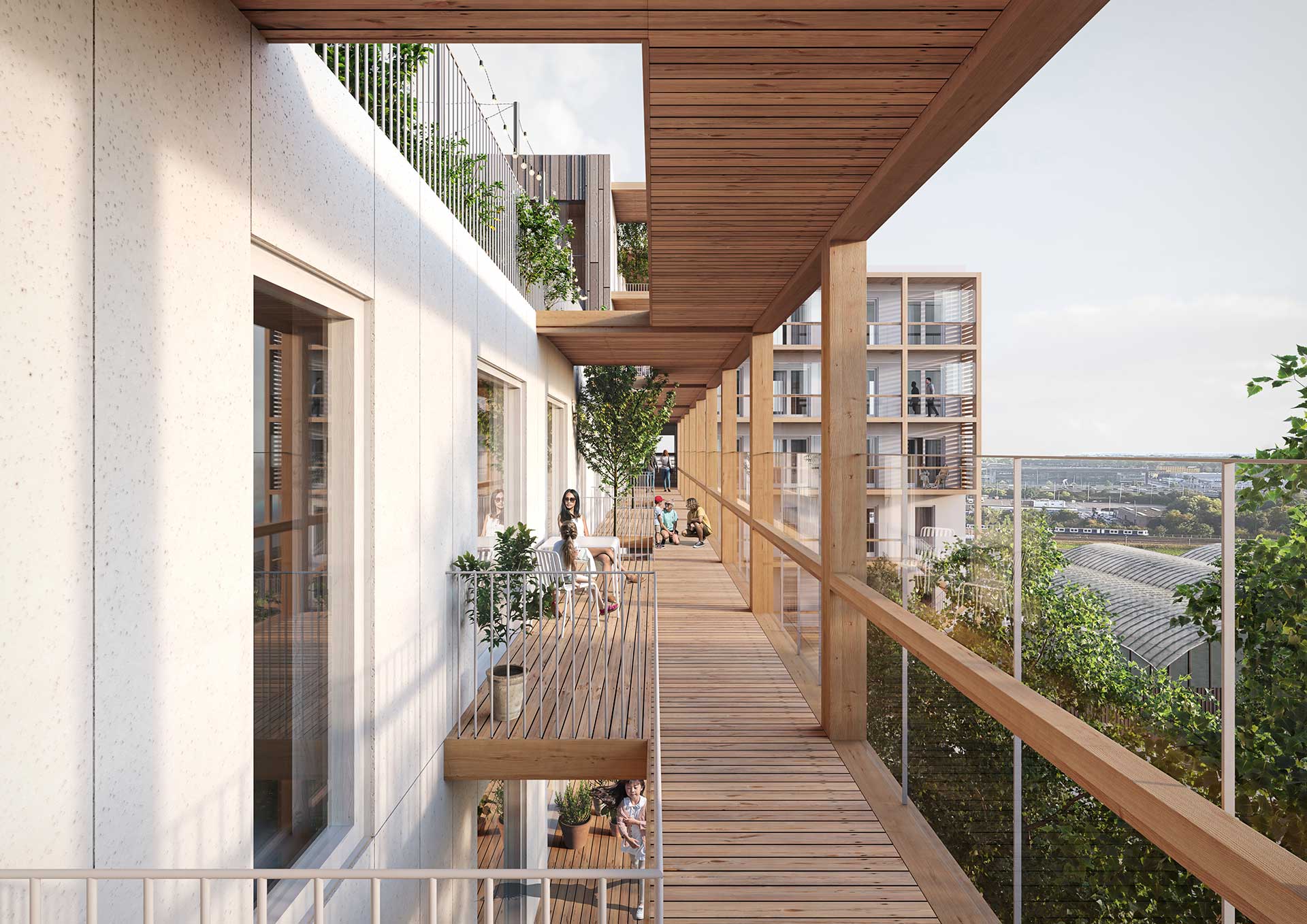Timber multifamily apartment buildings